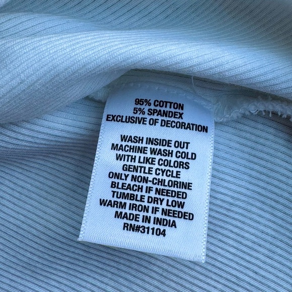 Crown & ivy White Ribbed Tank Top with Blue Bow-Tie Straps at Shoulders Size L - Picture 7 of 11